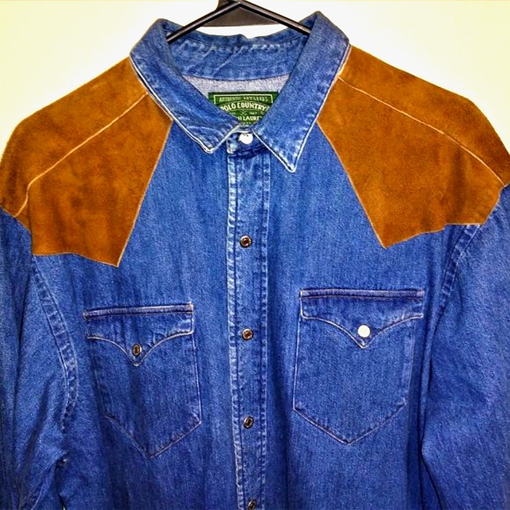 Vintage Ralph Lauren!!* denim long sleeve. - Picture 7 of 8